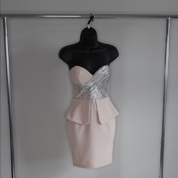 ASOS Dresses & Skirts - Peplum strapless sequin mini dress